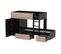 Lit superposé 90x190 cm TWIN avec armoire + 2 tiroirs imitation Chêne et noir
