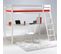 Lit Mezzanine 90x190 - Bureau - Sommier Inclus Kylian - Blanc