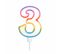 Bougie D'anniversaire "chiffre 3" 10cm Multicolore