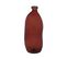 Vase Bouteille En Verre  Recyclé Rouge Ambre D 13 X H 35 Cm