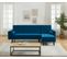 Canapé D'angle Luxury Convertible Velours Bleu 4 Places