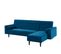 Canapé D'angle Luxury Convertible Velours Bleu 4 Places