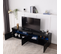 Meuble TV moderne noir, panneau lumineux, éclairage LED variable, salon et salle à manger 180cm