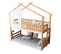 Lit cabane superposé 200x90 avec échelle, lit enfant avec protection antichute en bois de pin, blanc