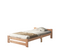 Lit futon 200x90 en bois massif avec tête de lit et sommier à lattes, naturel