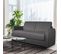 Canapé convertible express 3 places SIENNA tissu gris anthracite couchage 140x190cm