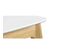 Table Extensible Rallonges Intégrées Rectangulaire Blanc Et Bois L140-180 Cm Meena