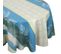 Nappe Ovale 170x300 Cm Palmier Bleu Lagon Jacquard Coton +