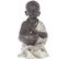 Statuette De Bouddha Assis - H. 34 Cm - Gris