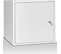 Meuble De Rangement Cube Rudy 9 Cases Bois Blanc Avec 3 Portes Fond Gris