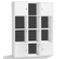 Meuble De Rangement Cube Rudy 12 Cases Bois Blanc Avec Portes Fond Gris
