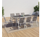 Salon De Jardin Poly Extensible Table 90-180 Cm Et 8 Chaises Blanc Et Gris