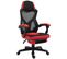 Fauteuil Gaming Inclinable,  Pivotant Repose-pied Intégré Tissu Maille Rouge Noir