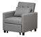 Fauteuil Chauffeuse Convertible Dossier Inclinable Coussin Tissu Gris