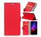 Housse Rouge Pour Nokia 2.1 Folio Grainé Avec Languette Aimantée