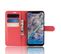 Housse Rouge Pour Nokia 7.1 Plus Folio Grainé Avec Languette Aimantée