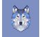 Tableau Animal Design Blue Wolf 60x60