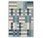120x170 Tapis Design Et Moderne Rectangulaire Retro Rec 1 Bleu, Vert, Écru