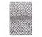 80x150 Tapis Shaggy Poils Long Rectangulaire Manel Gris, Blanc