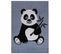 80x150 Tapis Enfant Rectangulaire Candy Panda Kj Gris, Crème, Bleu