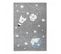 80x150 Tapis Enfant Rectangulaire Astro Fusé Ll Gris, Blanc
