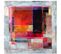 Tableau Bois Art Abstrait 100 X 100 Cm Rouge