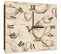 Horloge Murale Décorative Thématique Horaire Thé Vintage 30 X 30 Cm Beige