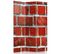Paravent Design Imitation Mur De Briques Rouge Pour Intérieur 110 X 180 Cm - 2 Faces R° V° Rouge