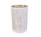 Vase Art Décoration En Verre Tauri - H. 20 Cm - Blanc Et Or