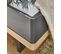 Lit Adulte Double 180x200 cm King Size + 2 Chevets Coloris Graphite/imitation Chêne Artisan
