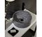Vasque À Poser / Lavabo En Ciment Coloris Noir Et Blanc Finition Mate - Diamètre 40 X Hauteur 15 Cm