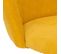 Chaise De Bureau En Velours Coloris Jaune Ocre Avec Pieds En Métal - L. 54 X P. 57.5 X H. 77-89 Cm