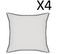 Lot De 4 Coussin Décoratif Déhoussable En Lin Et Coton Coloris Blanc - L. 45 X P. 12 X H. 45 Cm