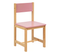 Chaise Pour Chambre D'enfant En Mdf/pin Coloris Rose/naturel - L. 29 X P. 29 X H. 54.5 Cm