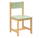 Chaise Pour Chambre D'enfant En Mdf/pin Coloris Vert/naturel - L. 29 X P. 29 X H. 54.5 Cm
