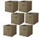 Lot De 6 Cubes De Rangement Pliables En Polypropylène Avec Poignée - 30x30x30cm - Vert Olive