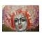 Tableau Peinture Femme Afro 70s Rose Violet 120x90 Cm - Pink Afro