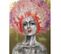 Tableau Peinture Femme Afro 70s Rose Violet 120x90 Cm - Pink Afro