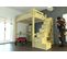 Lit Mezzanine Alpage Bois + Escalier Cube Hauteur Réglable, Couleur: Miel, Dimensions: 120x200