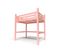 Lit Mezzanine Alpage Bois + Escalier Cube Hauteur Réglable, Couleur: Rose Pastel, 120x200