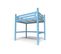 Lit Mezzanine Alpage Bois + Escalier Cube Hauteur Réglable, Couleur: Bleu Pastel, 120x200