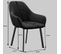 Victor-fauteuil De Table En Velours Noir Et Métal Noir (x2)