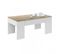 Table Basse Relevable Blanc/chêne Clair - Irvine - L 100 X L 50 X H 45/56 Cm