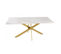 Table Repas Jessica Xxl Gold Verre Effet Marbré Blanc 180x90cm