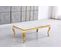 Table Basse Baroque Gold Verre Effet Marbre Blanc 120x70x45 Cm