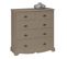 Commode 5 Tiroirs Taupe Style Anglais L 96.2 H 97.4 P 42.5 Cm