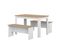 Nice White And Natural Oak Table And Benches 110 X 70