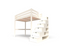 Lit Mezzanine Sylvia Avec Escalier Cube Bois, Couleur: Ivoire, Dimensions: 120x200