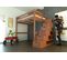 Lit Mezzanine Sylvia Avec Escalier Cube Bois, Couleur: Chocolat, Dimensions: 120x200