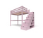 Lit Mezzanine Sylvia Avec Escalier Cube Bois, Couleur: Violet Pastel, Dimensions: 120x200